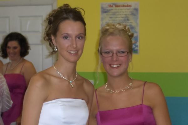 Emily the Bride and my youngest daughter Jennifer the maid of honor